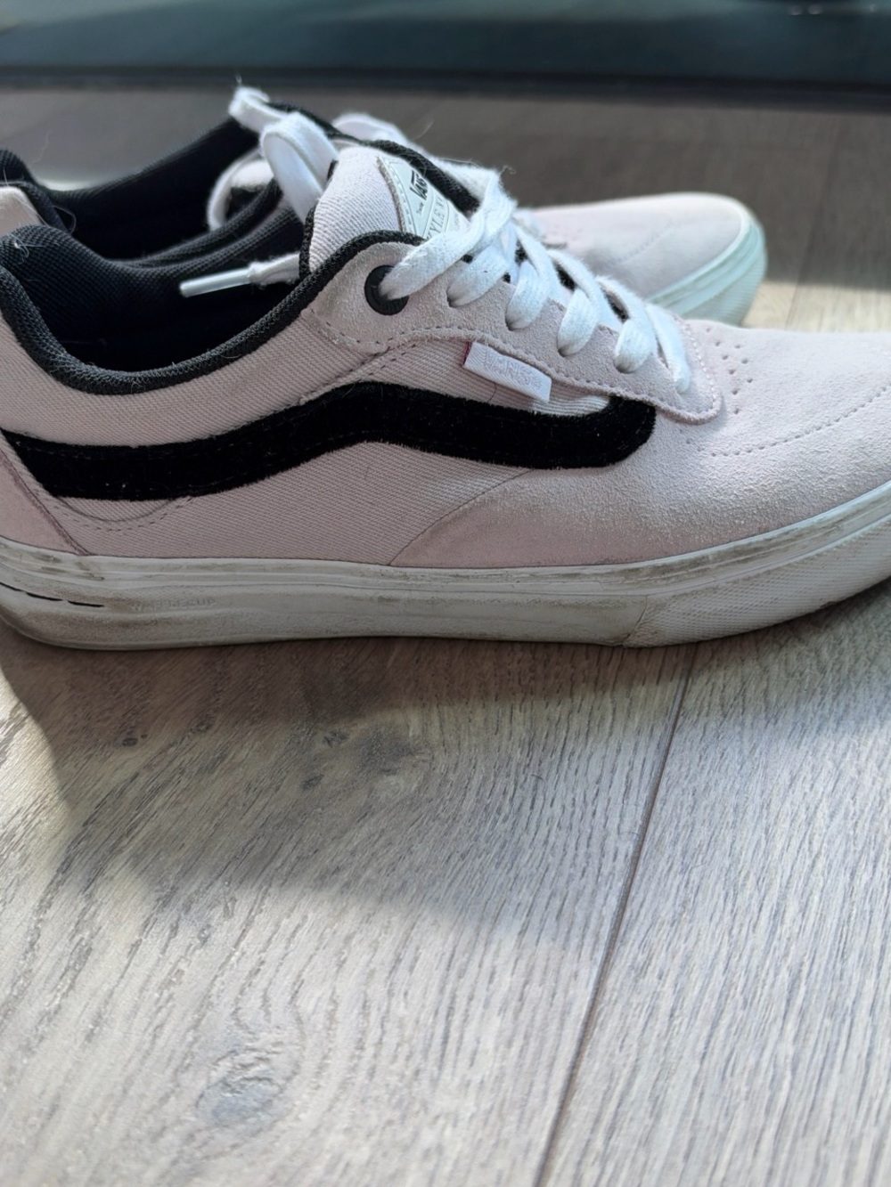 Vans Women's Pink Suede Low-Top Sneakers with Black Stripe